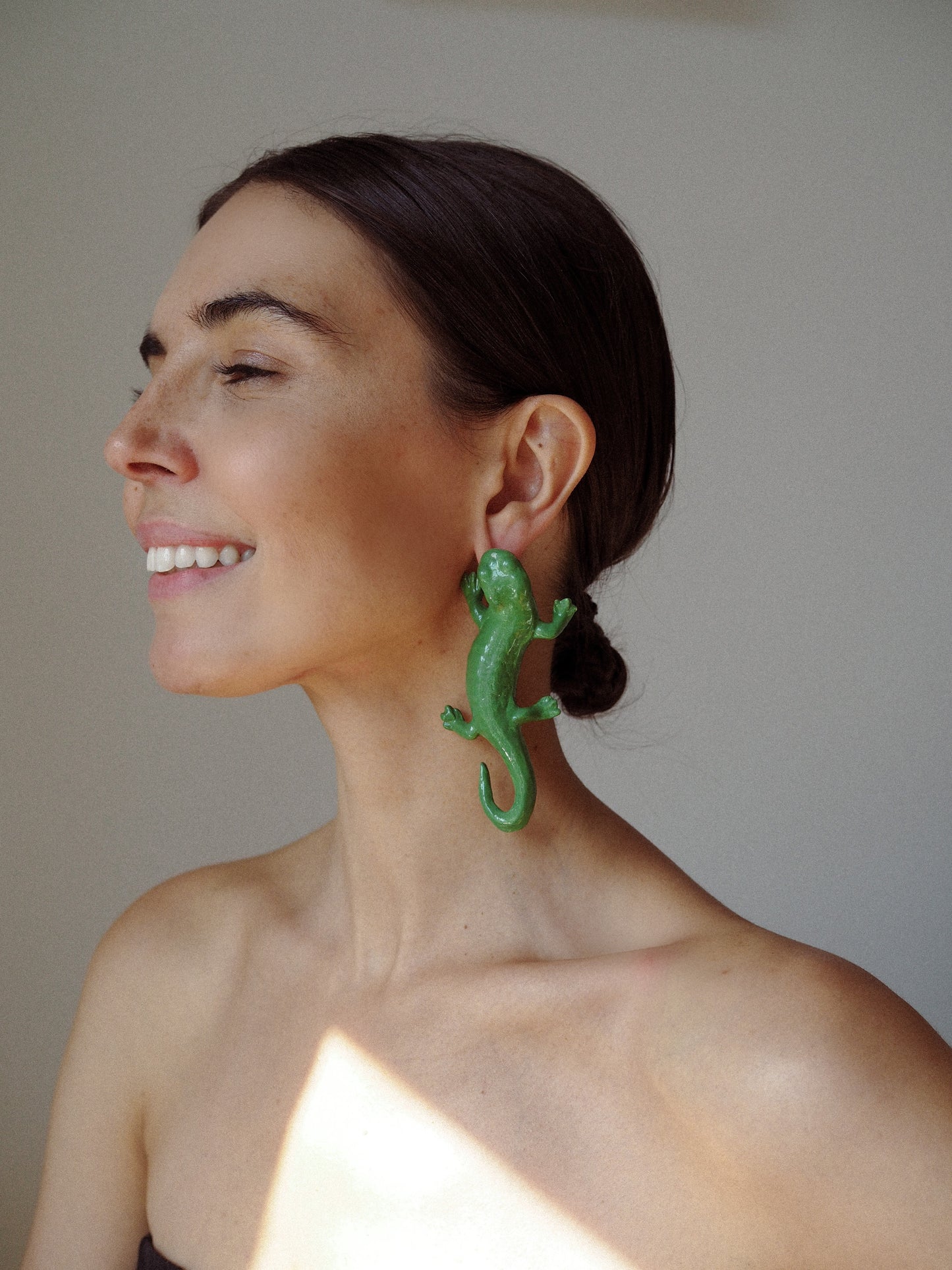 Pendientes Salamandra verde