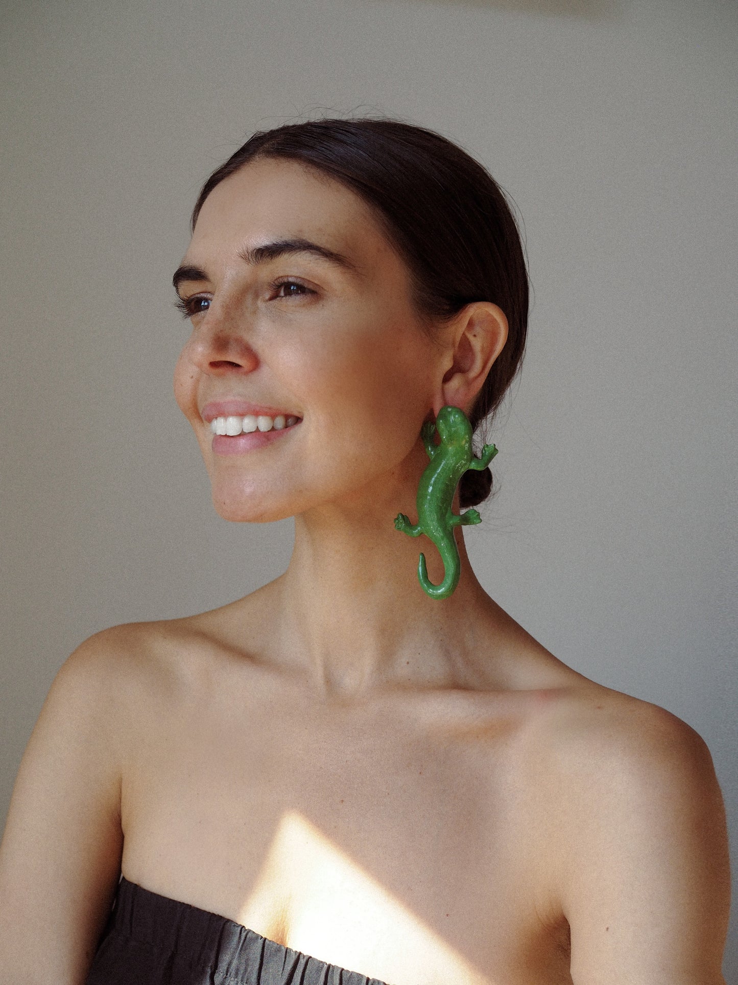 Pendientes Salamandra verde