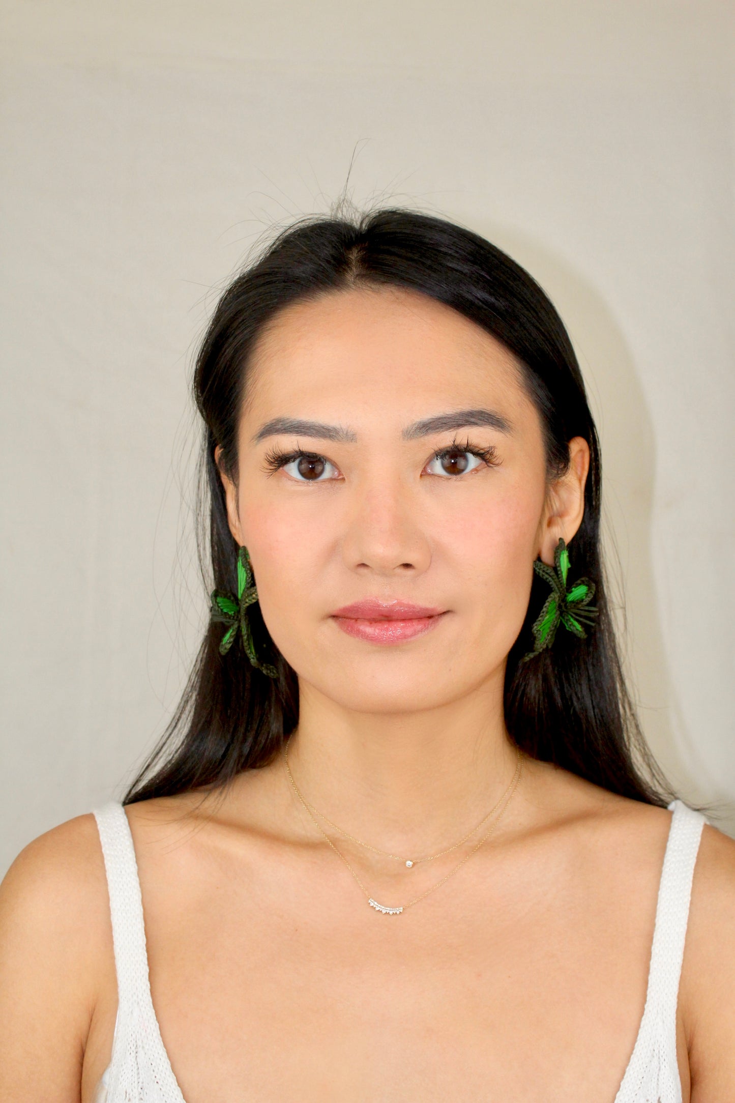 Orchid earrings green