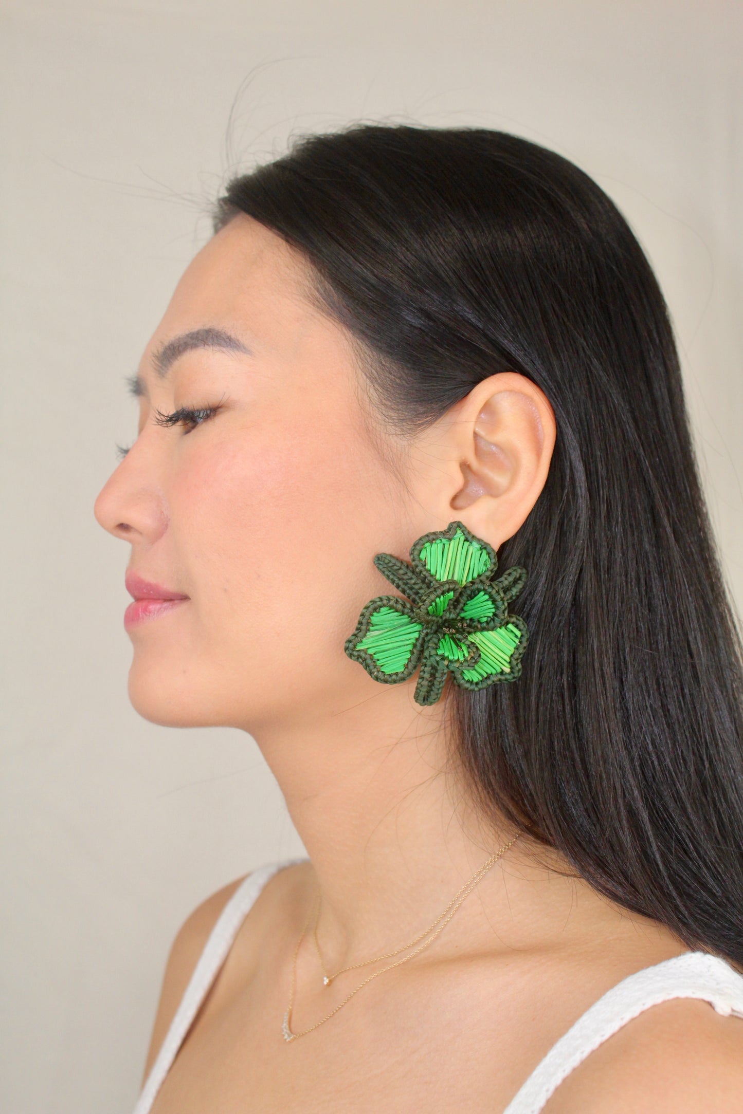 Orchid earrings green