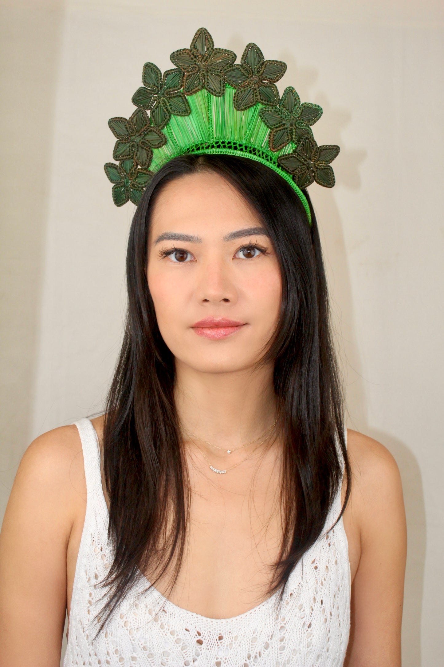 Begonia headpiece green