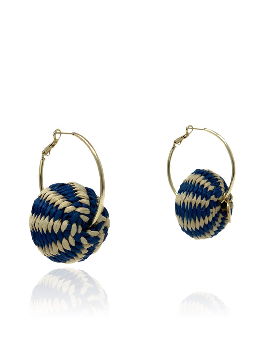 Claudia earrings navy stripes