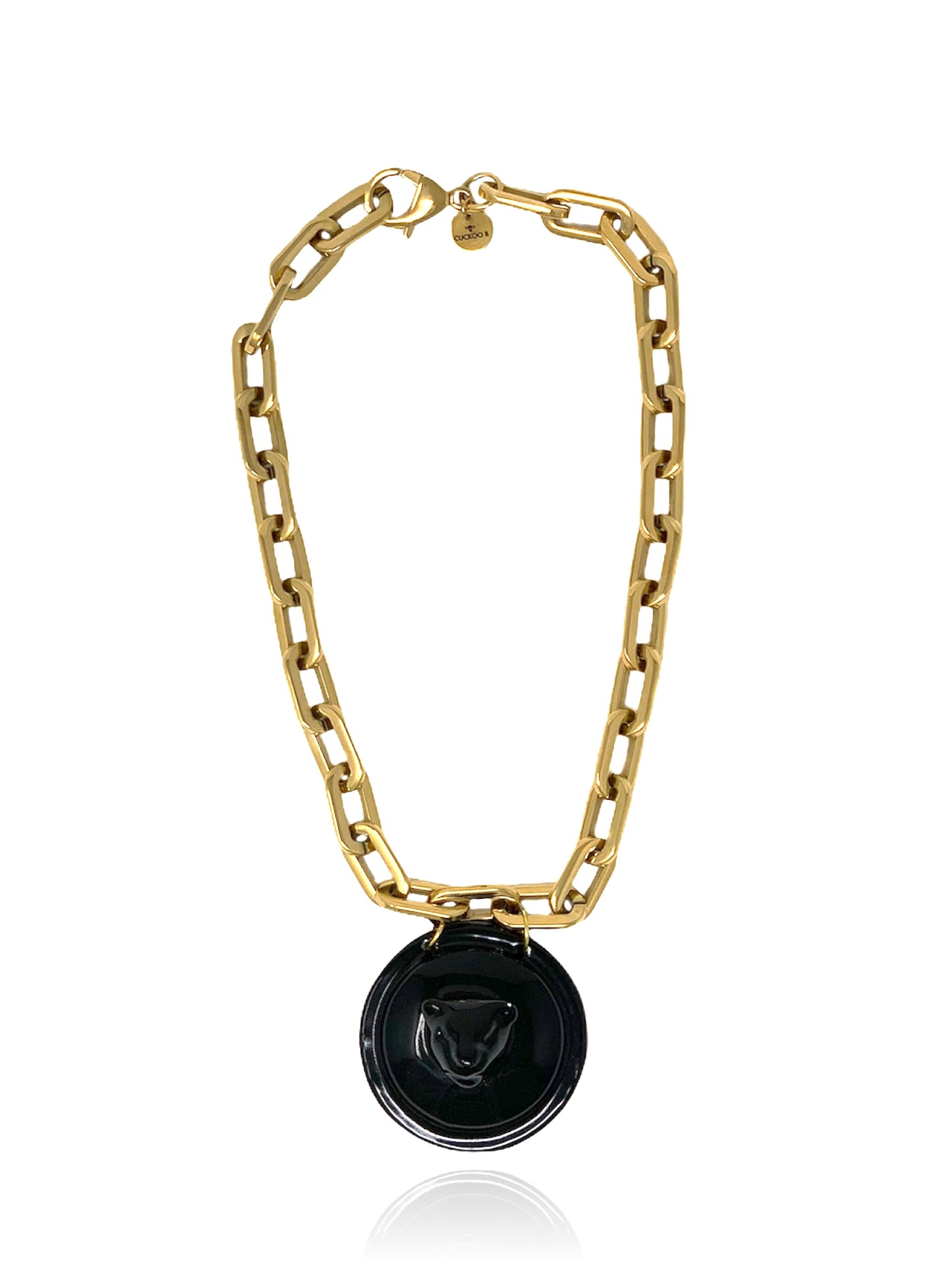 Cleo medallion necklace black