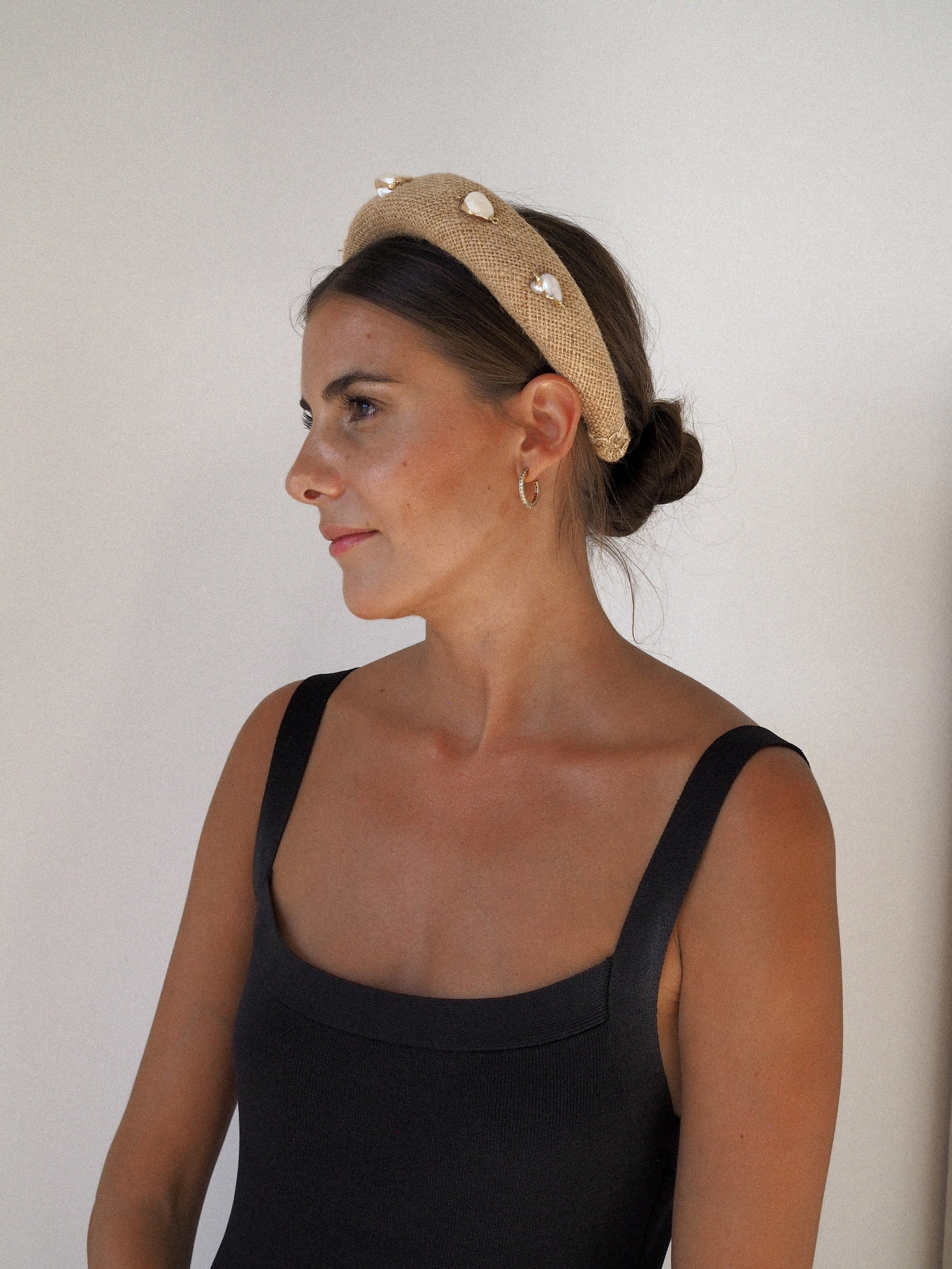 Audrey Pearl Headband Blush
