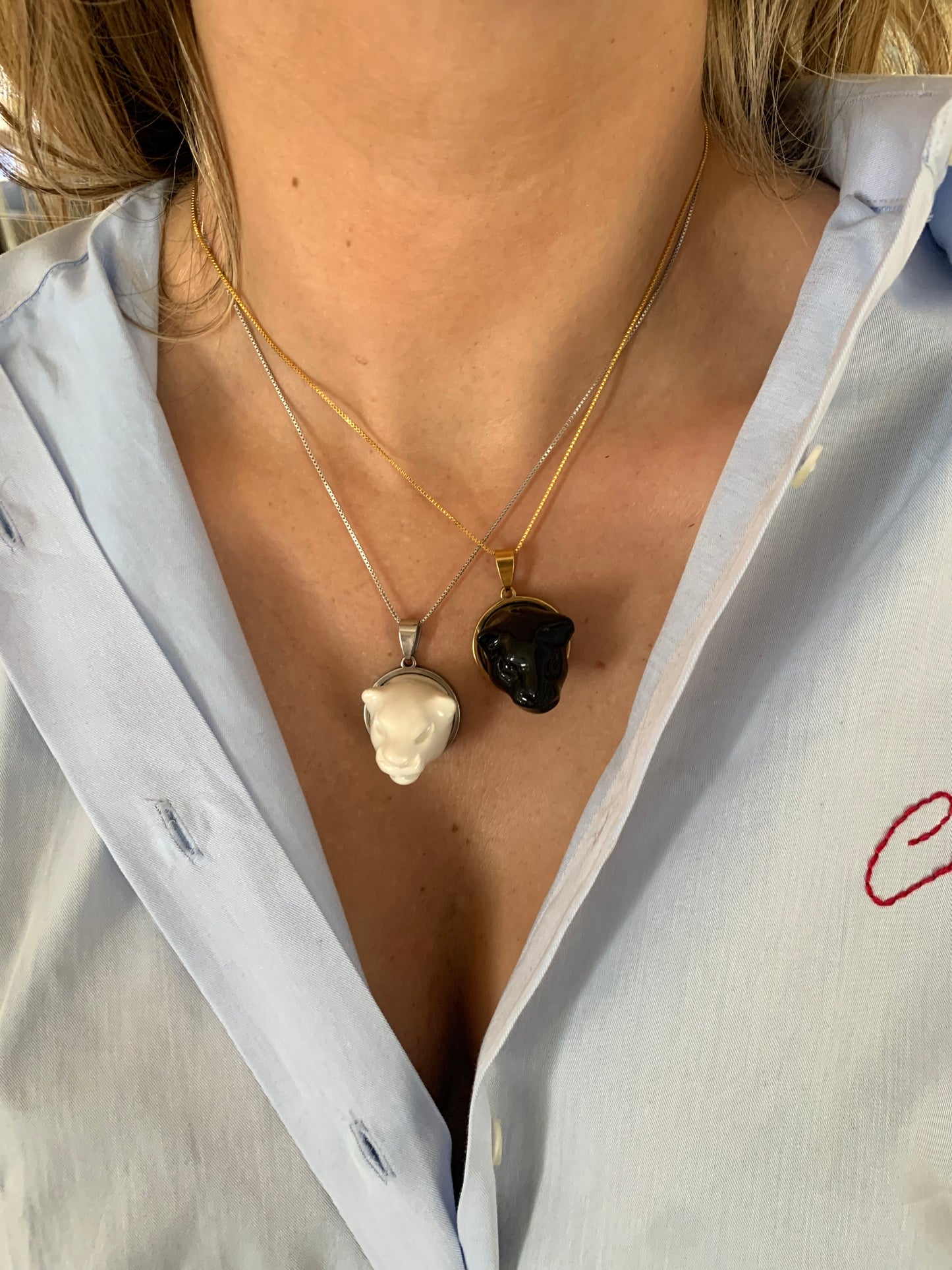 Cleo pendant necklace black