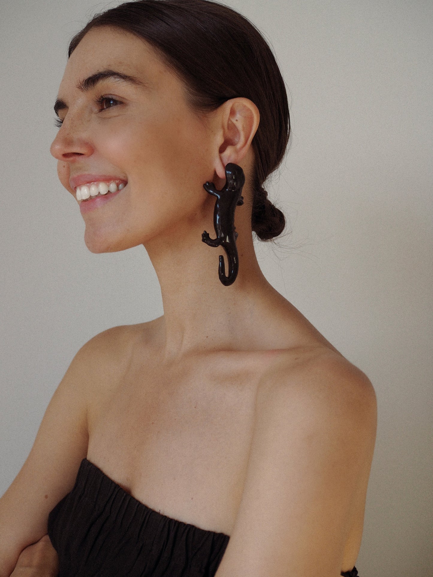 Pendientes Salamandra negro