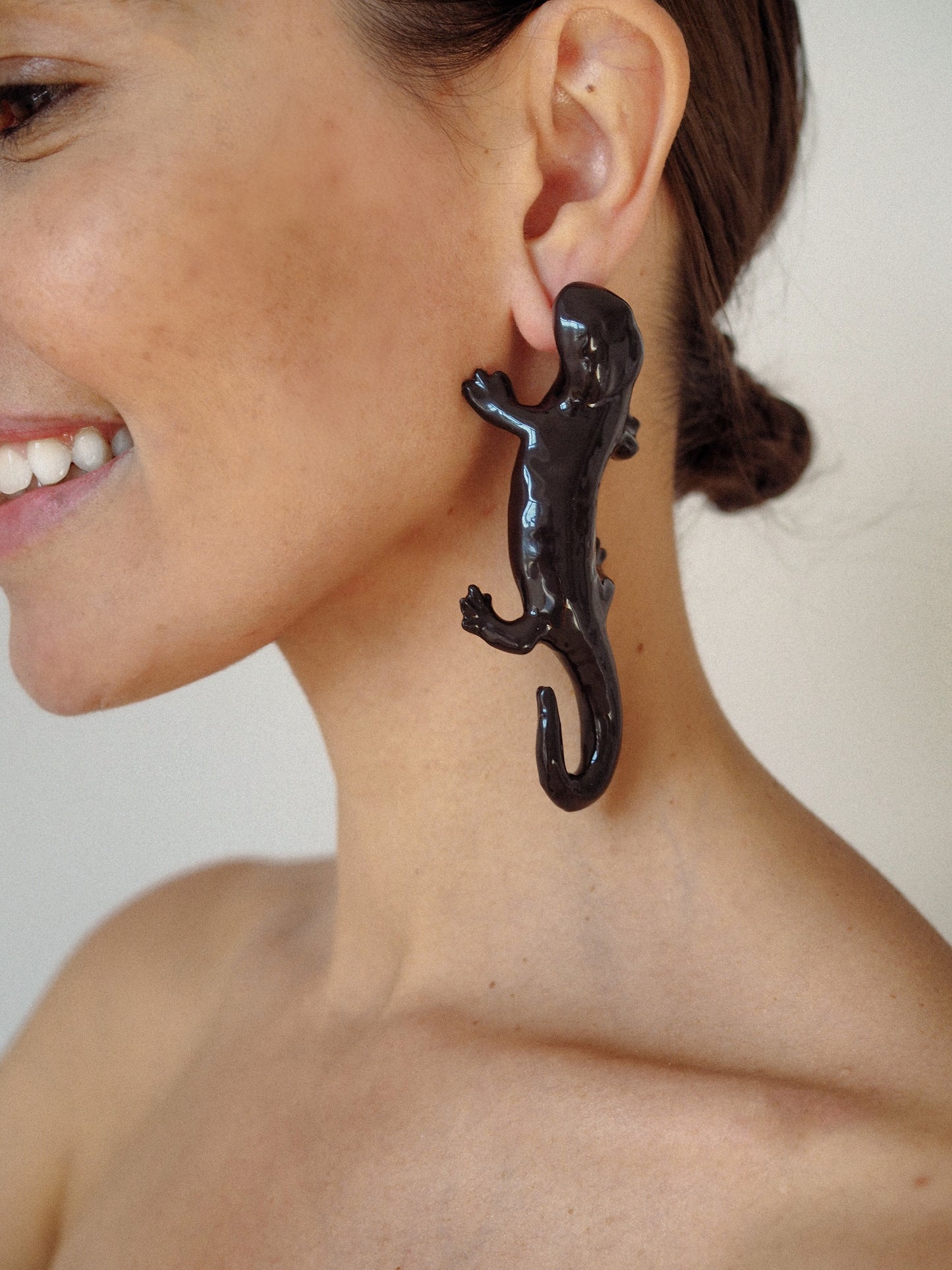 Pendientes Salamandra negro